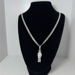 Cadena con dije de San Judas Tadeo de plata 925